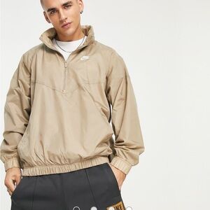 Men's NIKE wind runner hooded track Jacket khaki